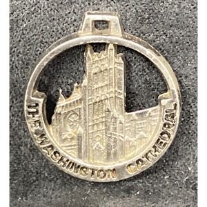 Washington Cathedral Souvenir‎ Pendant Charm Sterling Round Cutout Building